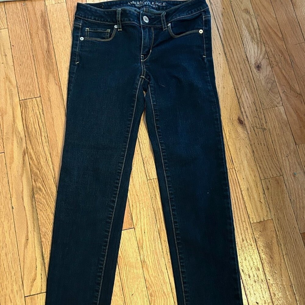 American Eagle Skinny Super Stretch Womens Jeans Size 4 Reg Blue Dark T16-20